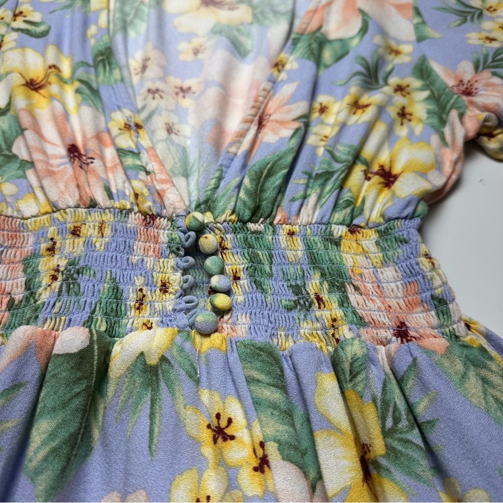 Y2K Forever 21 Floral Tea Dress | Rayon Cottagecore Garden Party Spring Mini - Picture 4 of 13